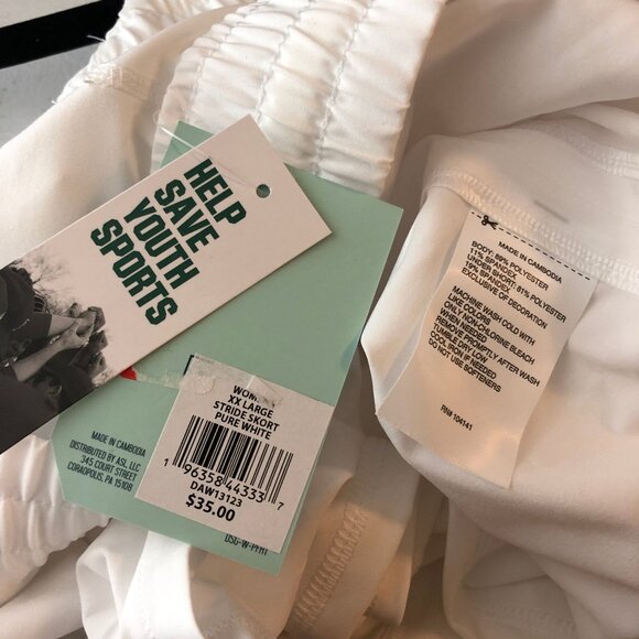 DSG Womens Mid-Rise Stride Skort White With Built-In Short White XXL - Picture 9 of 9